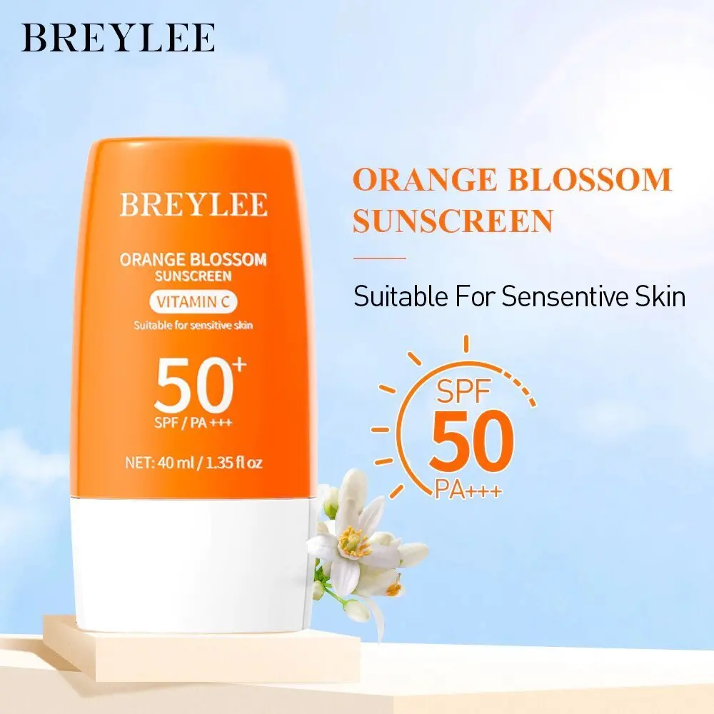 

Солнцезащитный крем BREYLEE Neroli SPF50+, осветляет цвет лица, увлажняющий и легкий пилинг, водостойкий отбеливающий солнцезащитный крем для лица, 40 г