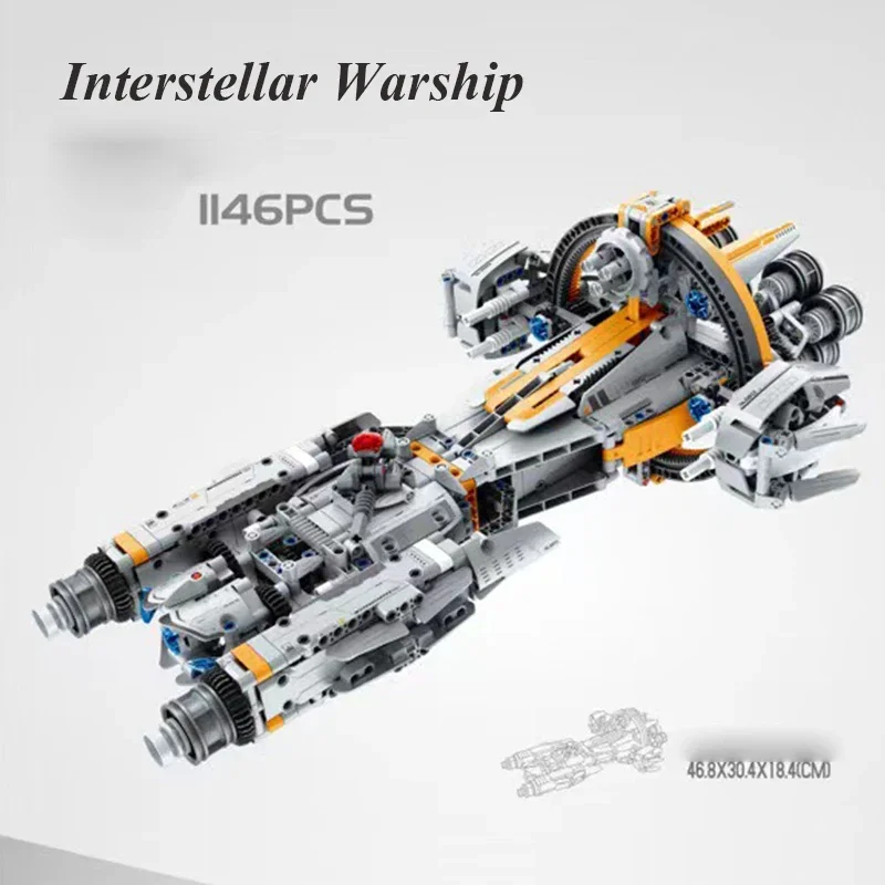 1020PCS+Space Series Starfighter Interstellar Warship Model Building Block Universe Flight City Brick DIY Toys For Boys Gift Set