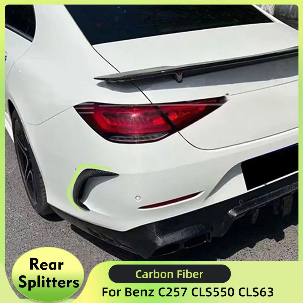 

Накладки на задний бампер для Mercedes-Benz C257 CLS550 CLS400 CLS63 AMG 2018-2020, задние сплиттеры из настоящего карбона/FRP