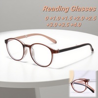 New Ultra Light Round Frame Folding Women's Presbyopia Glasses Retro Ultra Light Neutral Portable Anti Blue Light Glasses