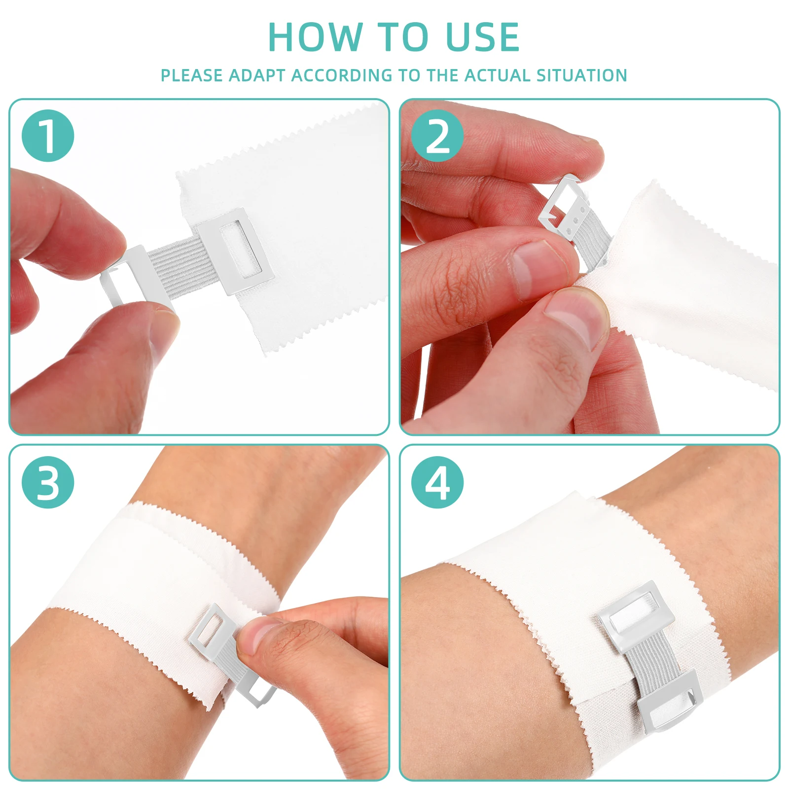 

50pcs Bandage Clips Buckle Aluminum Elastic Stretch Wrap Clamp Fastener for Sprains Strains Support Compression