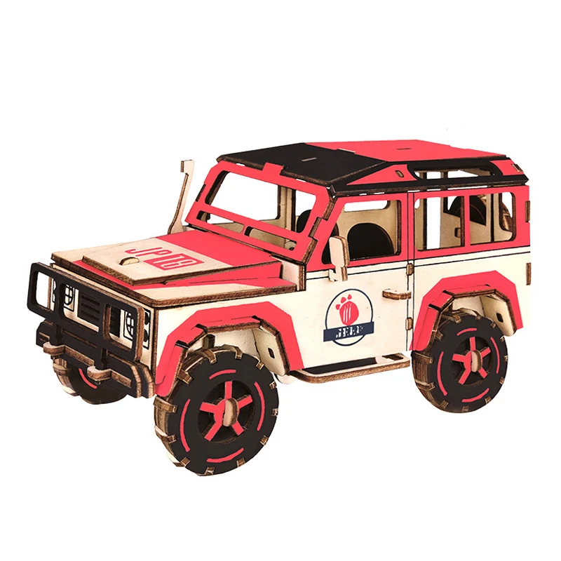 

Laser Cutting DIY 3D Wooden Car Puzzle Boys Toys Engineering Vehicle Model Building Kits Desk Decoration For Children Kids