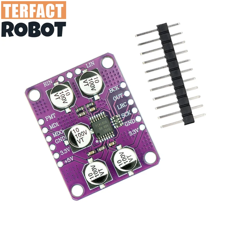 TERFACT 2 قطعة PCM1808 105dB SNR الصوت ستيريو ADC واحدة نهاية التناظرية المدخلات فك 24bit مكبر للصوت لوحة تركيبية لاعب وحدة