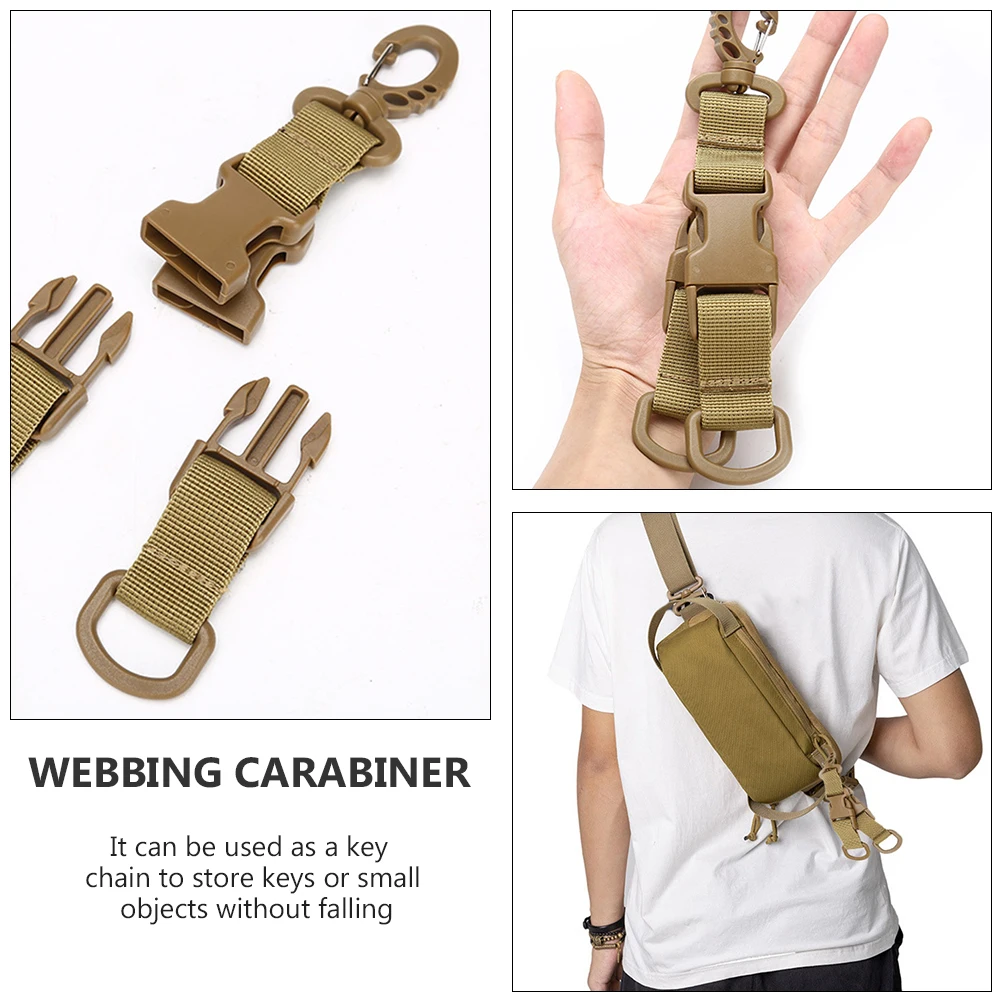 

3 Pcs Nylon Carabiner Keychain Lanyards Hiking Climbing Camping Buckles Strap Webbing Outdoor Sports Accessories