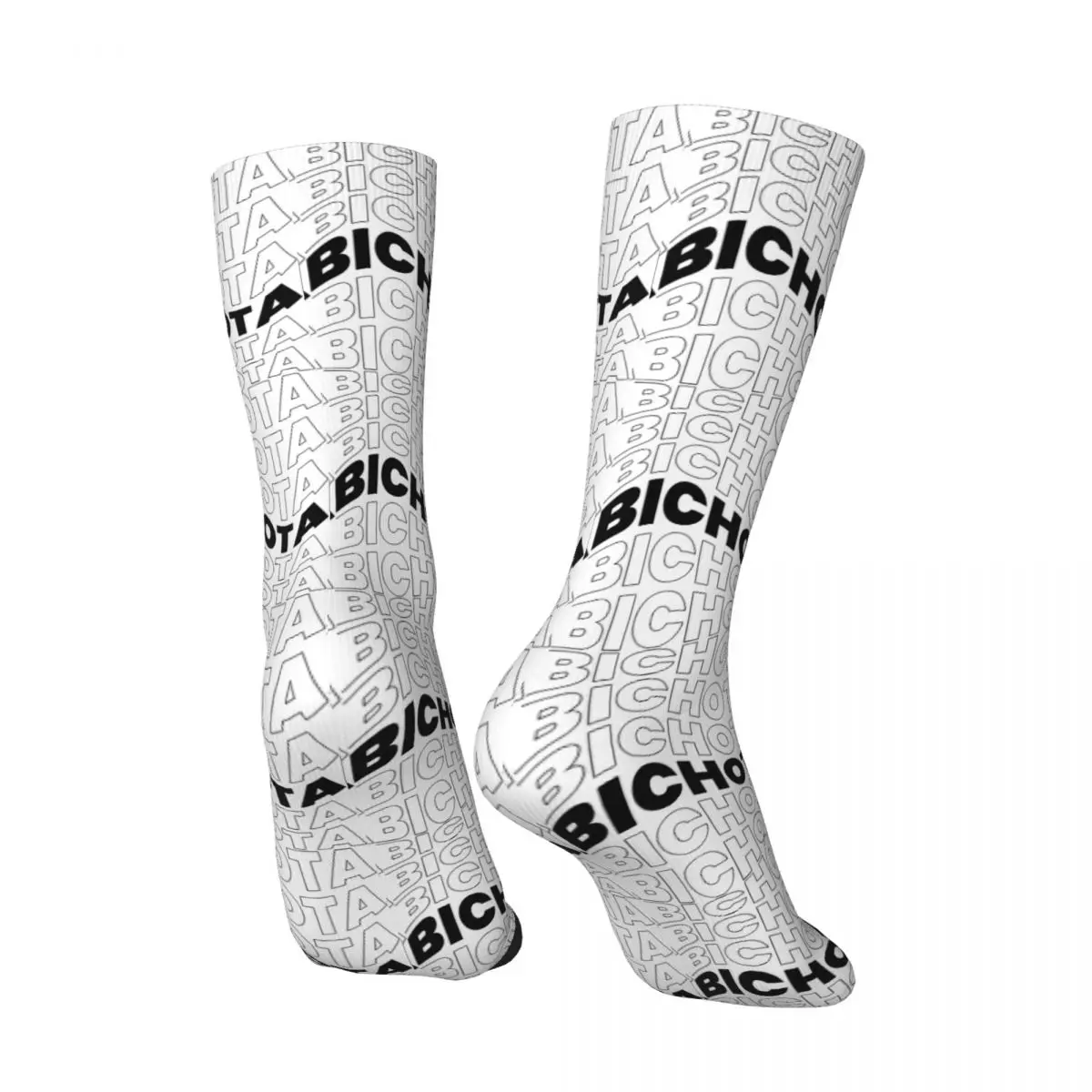 Bichota Distorted Text Gift Stockings Karol G Printed Harajuku Socks Autumn Anti Skid Socks Men Skateboard Soft Socks