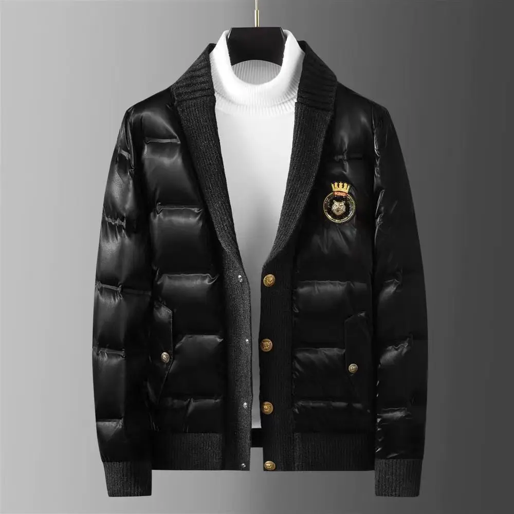 2023 new European goods new white duck down jacket men's short winter handsome version of the tide brand youth thin warm jacket