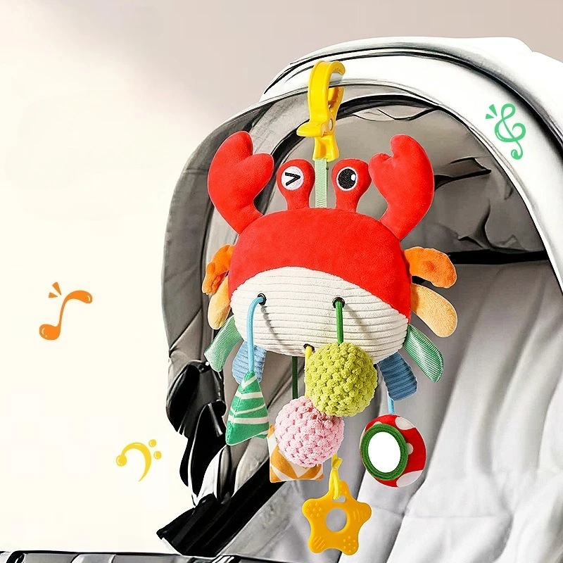 baby-stroller-rattle-toy-newborn-grasp-comfort-bed-bell-baby-plush-crab-pumping