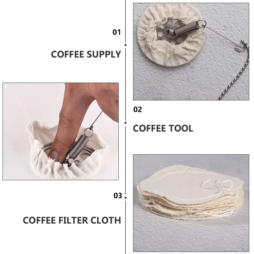 20pcs Practical Coffee Replacement Filter​ Cloth for Syphon Coffee Maker (Beige) Coffee Filter Cloth Espresso Cloth Filter