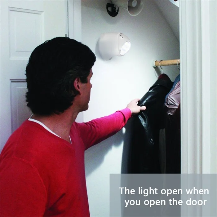 التعريفي الجدار ضوء الليل متعددة الأغراض الجدار ضوء الليل توفير الطاقة وحدة إضاءة LED جداريّة مصباح 360 درجة دوران الشرفة مصباح المحمولة #6