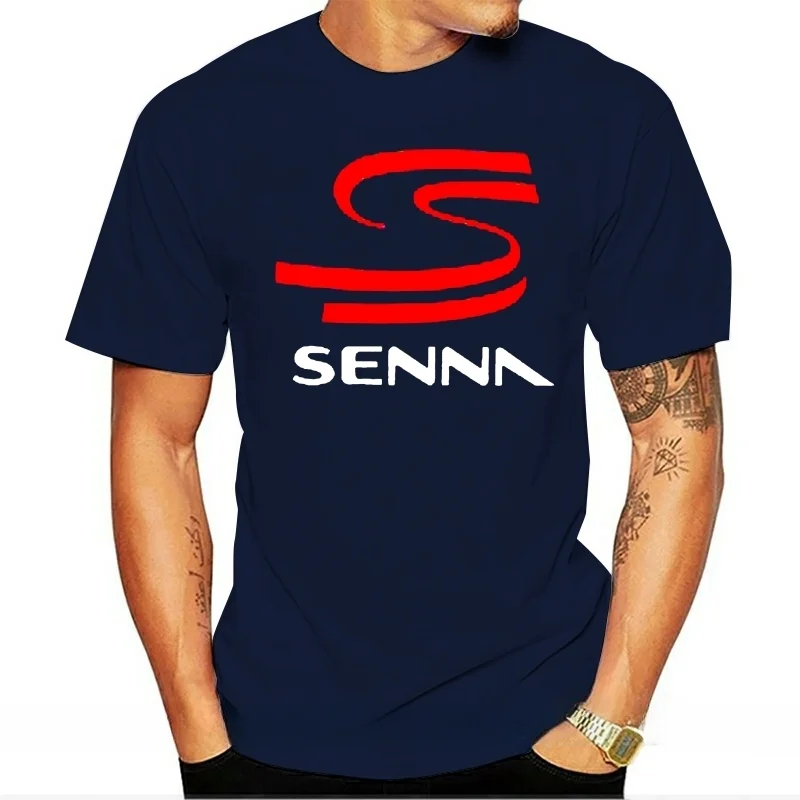 S-5XL male brand teeshirt men summer cotton t shirt New F-1 Legend AYRTON SENNA Racing T-Shirt Hot Sale man heavyweight