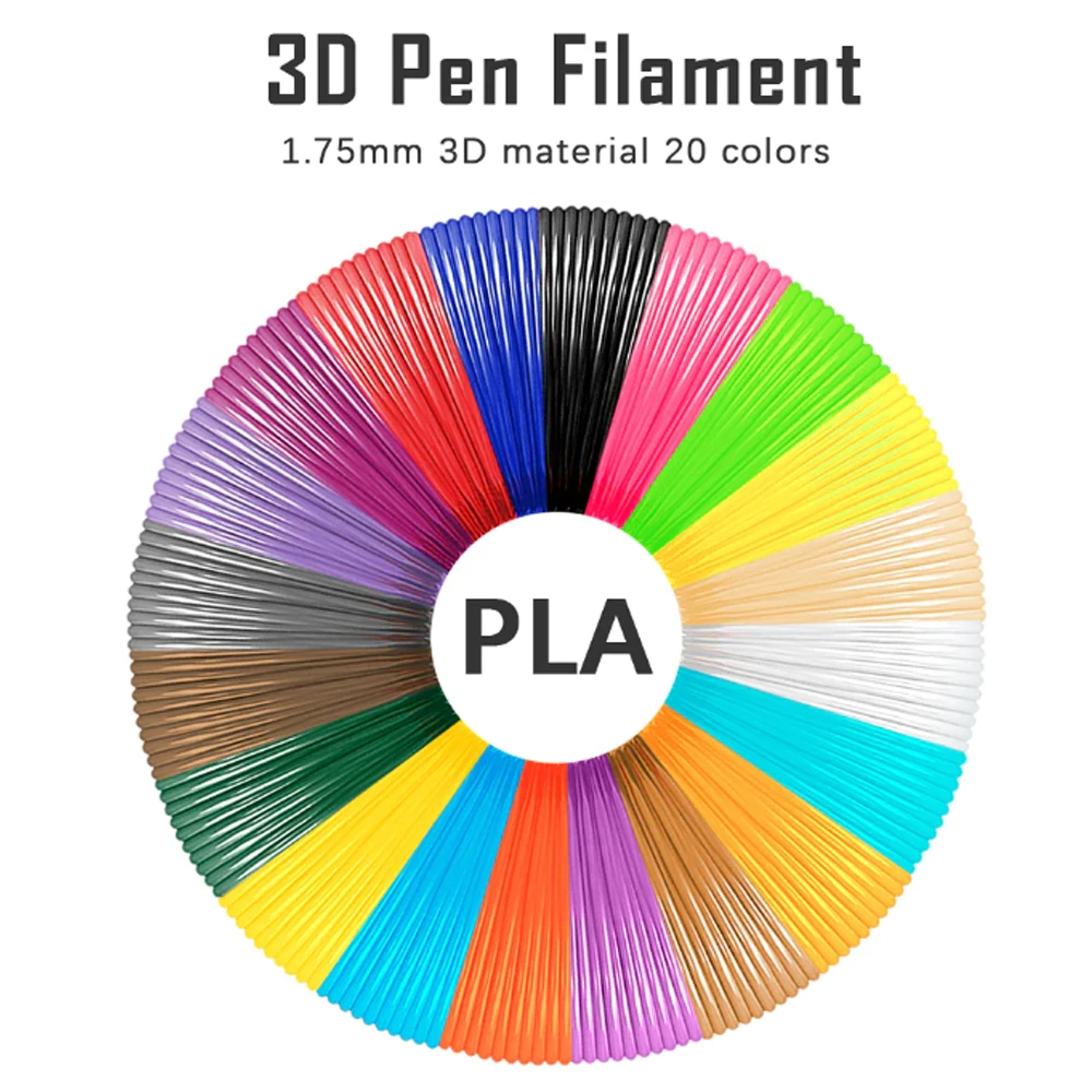 PLA Colored Odorless Safety Plastic 3D Pen Filament Diameter 1.75mm For 3D Printing Pen Kids Birthday Creative Christmas Gift