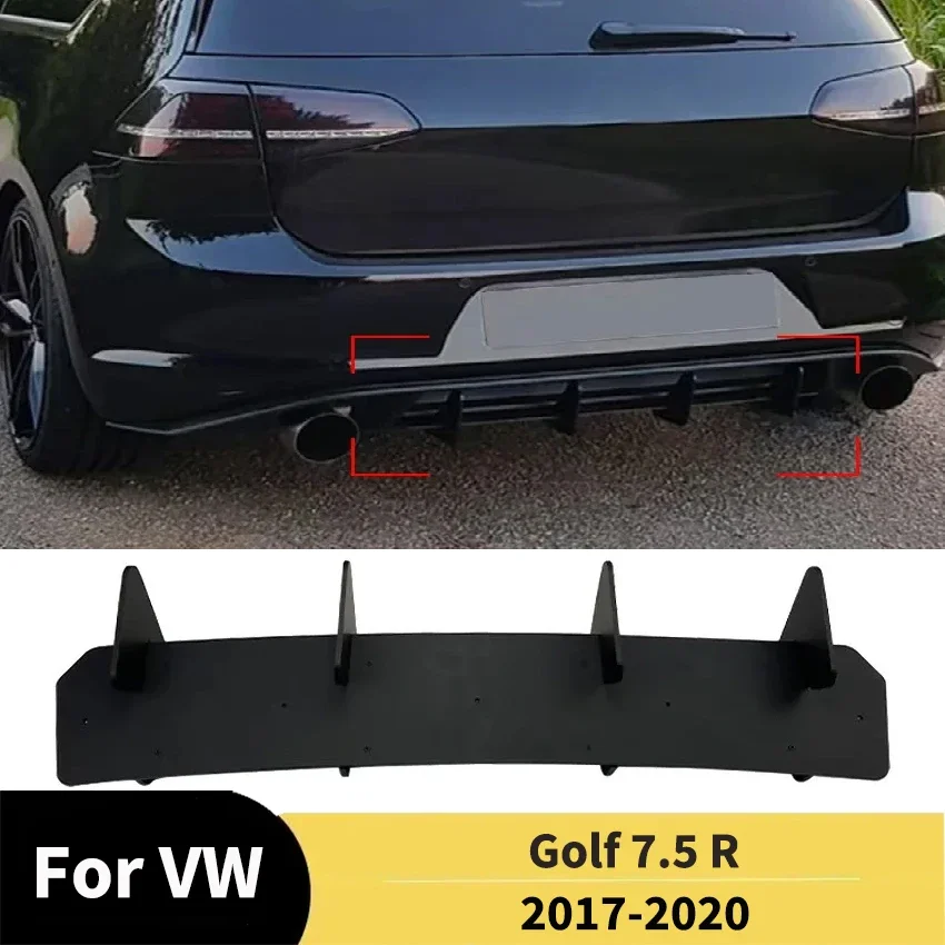 

For Volkswagen Golf 7.5 R 2017-2020 Rear Wing Lip Maxton Style Rear Bumper Diffuser Tail Apron Flaps Side Splitters Rear Spoiler