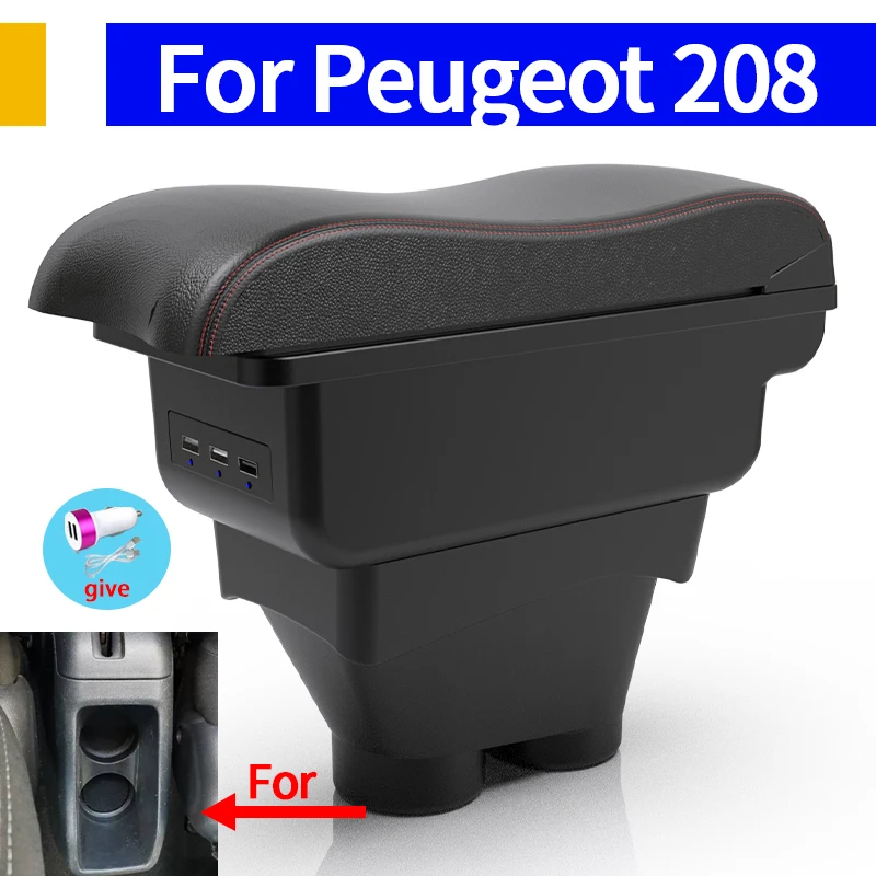 

Многофункциональный органайзер-подлокотник для Peugeot 208, центральная консоль, автозапчасти, аксессуары для интерьера, 2012-2018 гг.