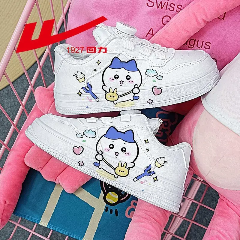 Anime Chiikawa girls Graffiti White Sneakers Cute Velcro lightweight Casual Shoes Cartoon Student Sports Shoes Thick Sole Shoes