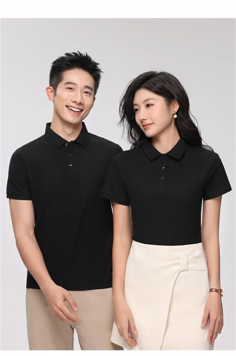 Poloshirt mit individuellem Logo-Druck für Herren und Damen, 16-farbige Sommer-Modeoberteile – Detail 1