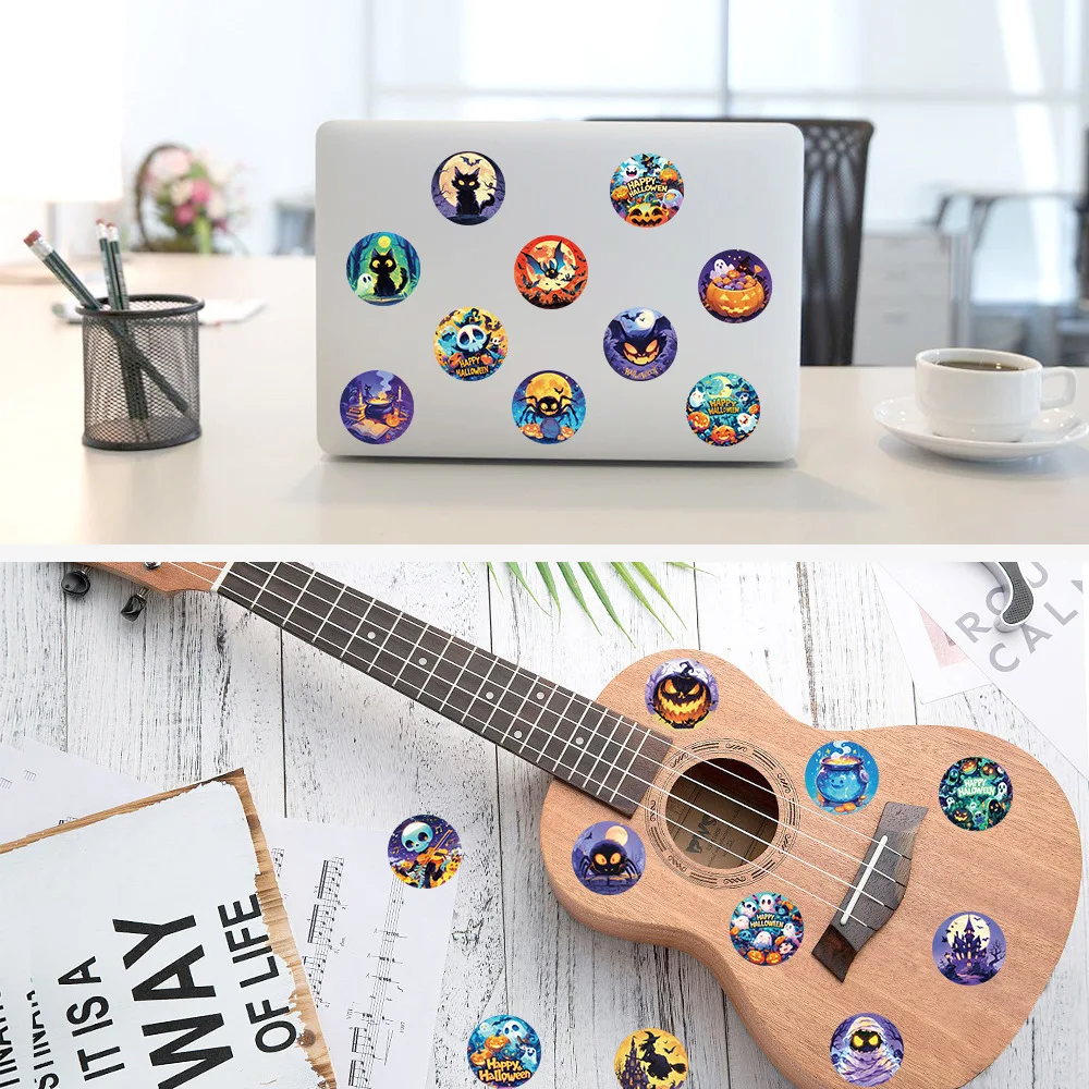 500 PCS/ม้วนสติกเกอร์ตกแต่งฮาโลวีน Skull ฟักทองแม่มดการ์ตูนซีลป้ายเด็กโปรดปรานเด็กสติกเกอร์รางวัลของขวัญ