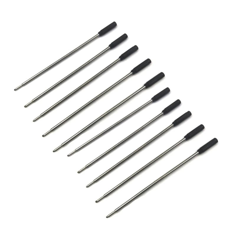 10PCS Metal Pen Refills Blue Black Ink Refills 115mm Replacement Ballpoint Pen Refills 1mm Tip Pen Refill