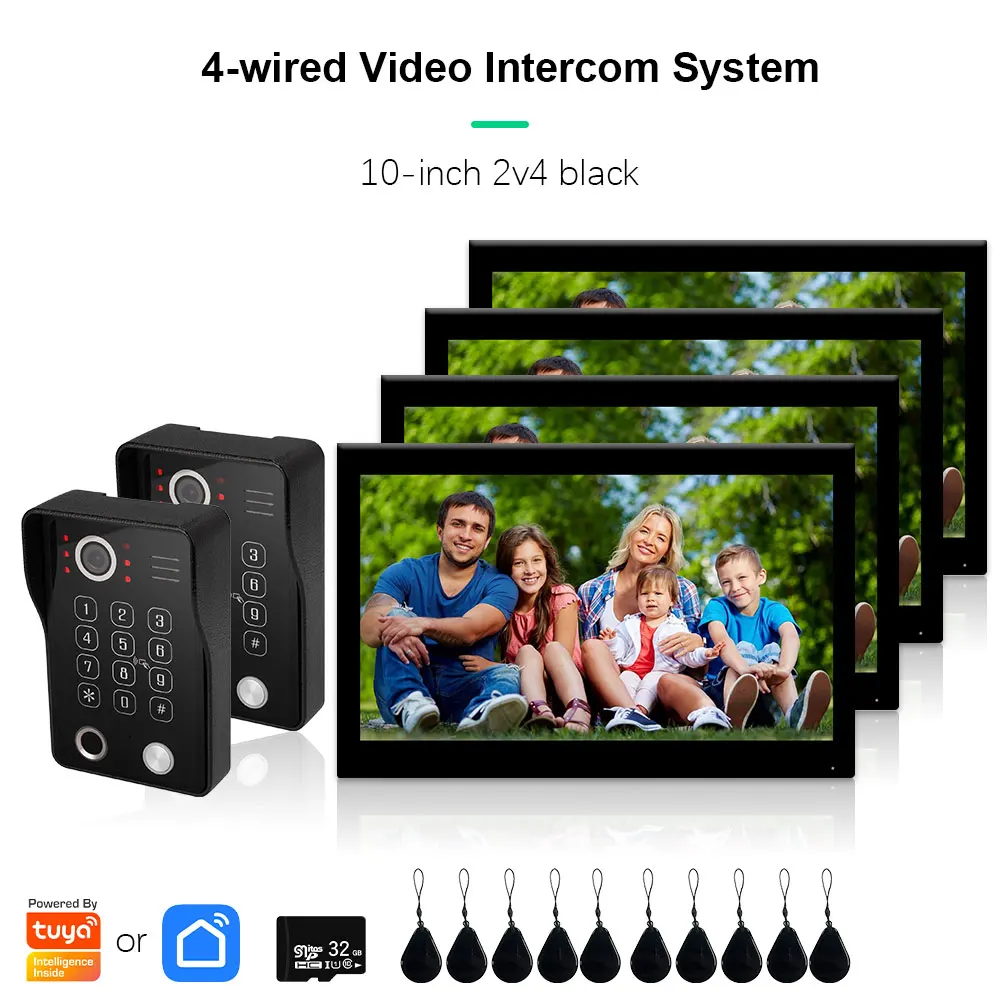 Fingerprint 5in1 Unlock Wifi Doorbell Video Intercom System Set for 1 Family Multi-room 1080P Tuya Smart Doorphone