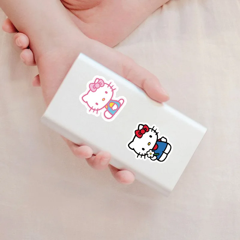 100pcs Cute HelloKitty Cartoon Stickers DIY Phone Case Laptop Waterproof Sticker Decals Toy Decoration