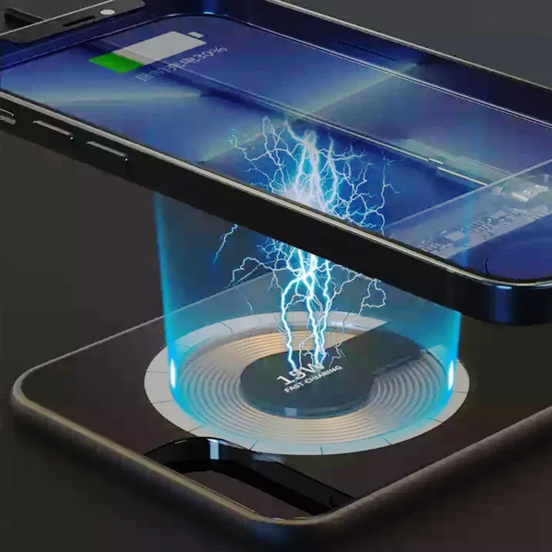 3in1 Dual 15W Magnetic Wireless Charger Aluminum Alloy Glass Panel Fast Charging For iPhone 13 14 15 for Airpods Watch Stand Pad