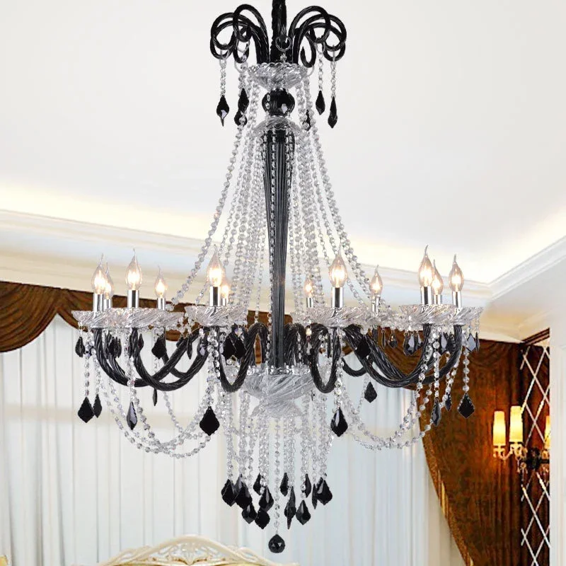 Villa Crystal Chandelier European Luxury  Restaurant  Hotel Duplex Building Beauty Salon Pendent Lamp