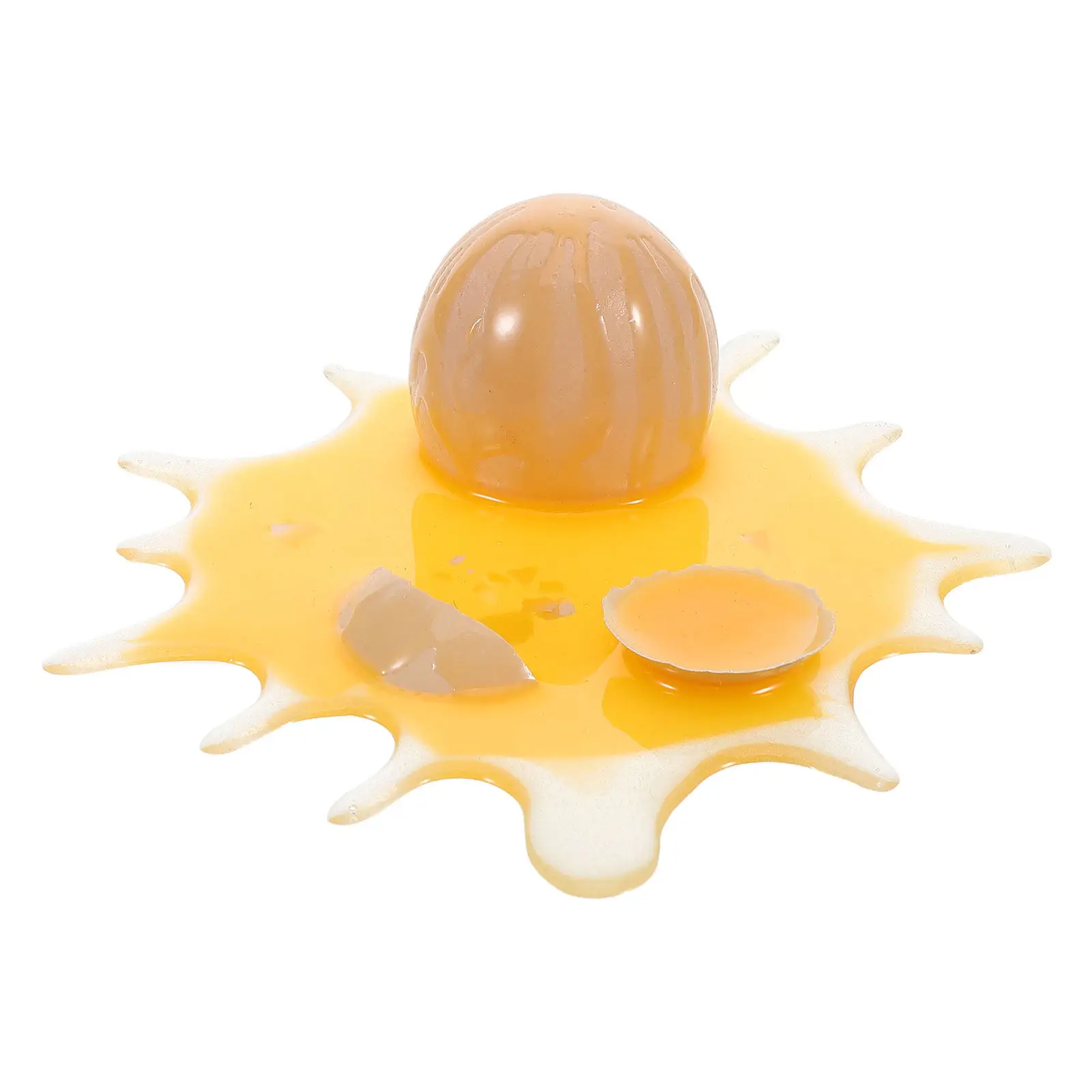 

Prank Prop Realistic Fake Cracked Egg Yellow April Fool's Day Party Office Desk Decor Funny Surprise Stress Ball