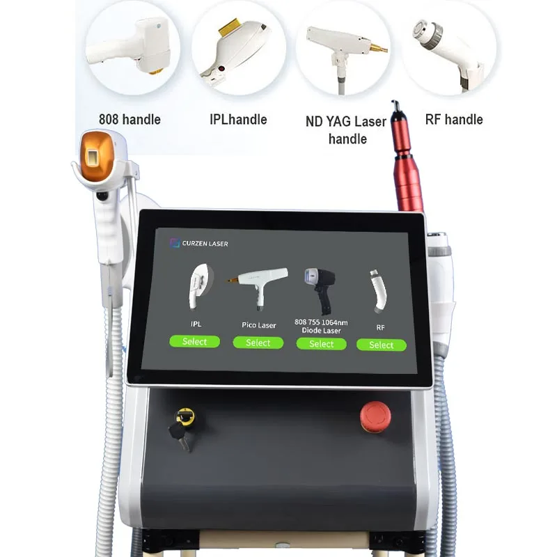 2023 4 In 1 Machine 808 Diode Laser Hair Removal Machine+Nd Yag Laser +Pico Nd Yag Laser +Rf Laser 2 Years Warranty 4 In 1