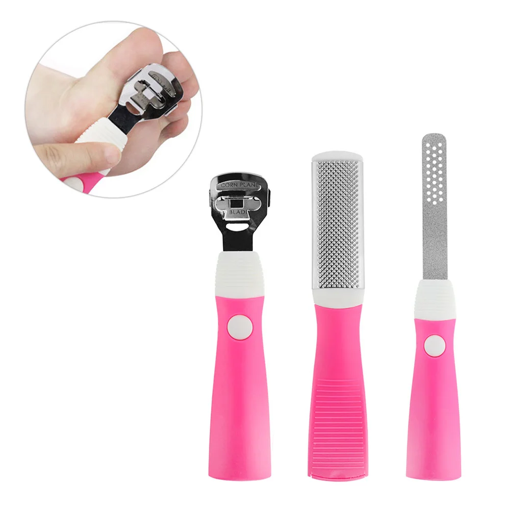 

1 комплект, 1 комплект, пилочка для ног, педикюрные инструменты для удаления омертвевшей кожи, мозоли, кукурузы, твердая кожа, набор для ухода за ногтями, набор для маникюра и педикюра для женщин, мужчин, розовый