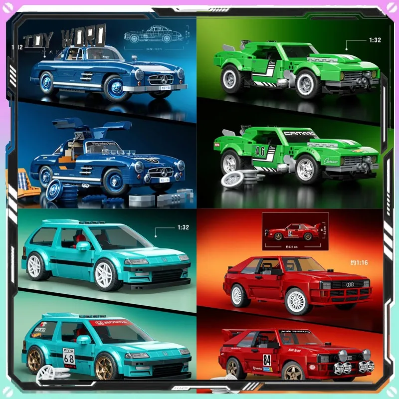 Original Mattel Brick Shop Hot Wheels Car Model Building Block Toys Ornament Collectible Decoration  Trendy Birthday Gifts