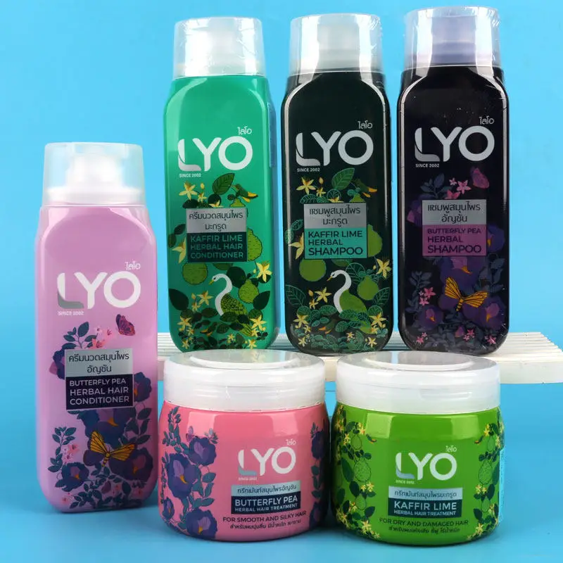 Set de Champú y Mascarilla Capilar de Flor de Mariposa con Limón Crudo LYO Tailandés, Nutre y Fortalece el Cabello, Fórmula Natural