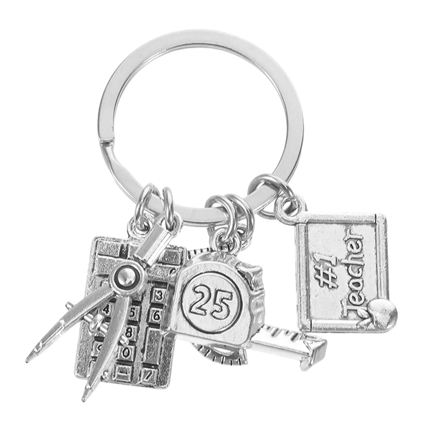 Accountant Keychain Graduation Key Rings New Term Mini Calculator Compass Ruler Teacher Back to School Mathematics Lover