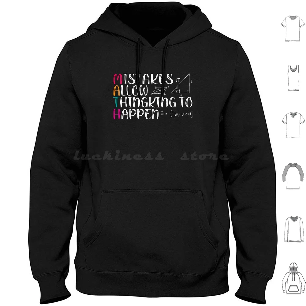 Mistakes Allow Thinking To Happen Funny Quote Math T-Shirt Hoodie cotton Long Sleeve Math Positive X Funny Math Funny Math