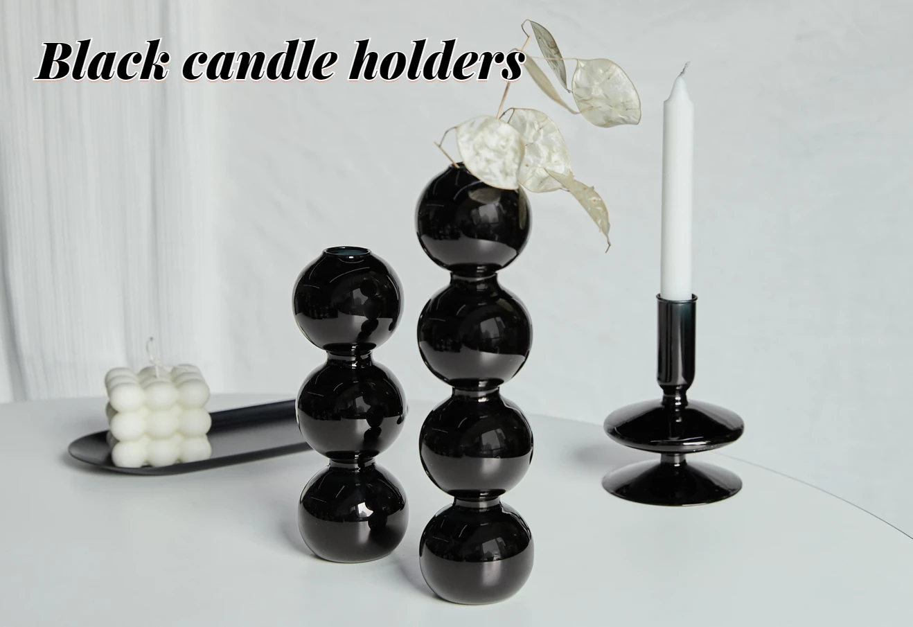 Floriddle Taper Candle Holders Glass Candlesticks for Home Wedding Table Decoration Glass Vase Table Bookshelf Candles Stand
