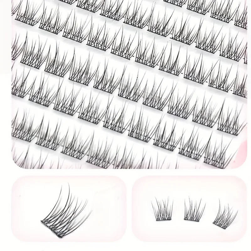 Estensioni ciglia autoadesive da 120 pezzi -0,07 mm di spessore, arricciatura a C, stile naturale, nessuna colla necessaria per ciglia fai da te, trucco adatto ai principianti