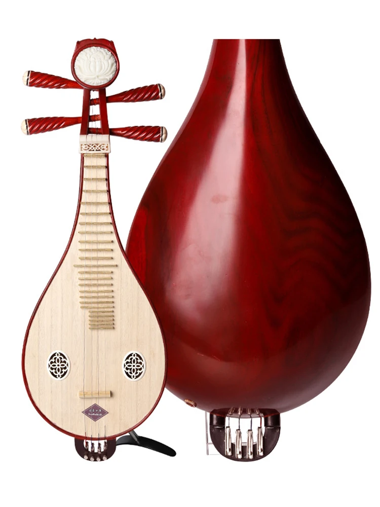 Professional Traditional Liuqin Lignum Vitae Liu Qin Chinese Lute Mandolin Musical Instrument