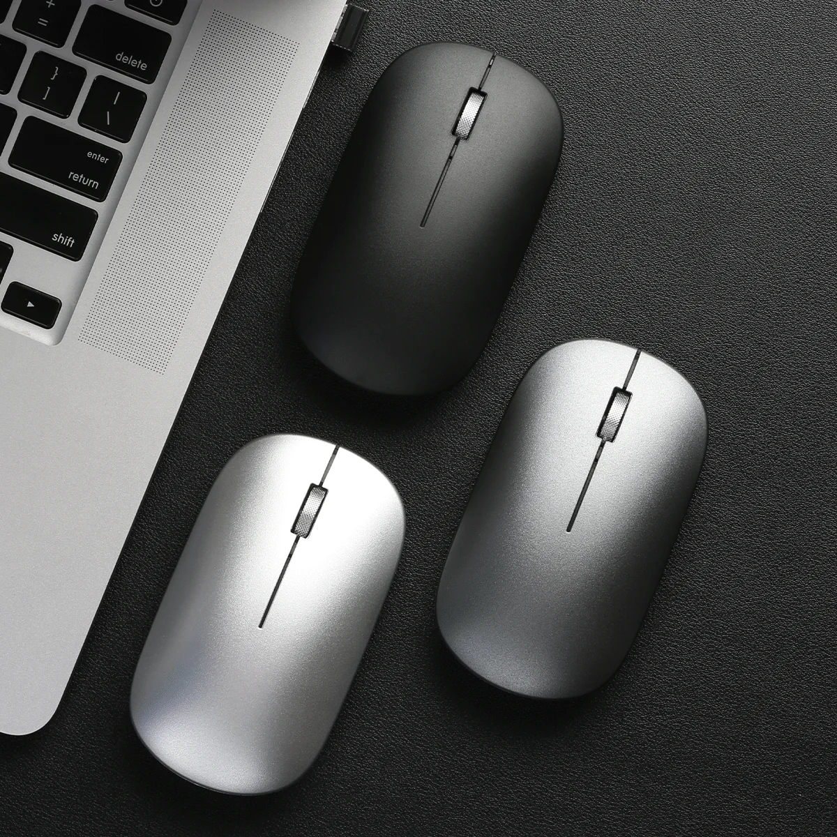 Mouse sem fio de 2.4GHz, slim, ergonômico, com receptor USB para MacBook, acessórios para laptop, mouse para jogos.