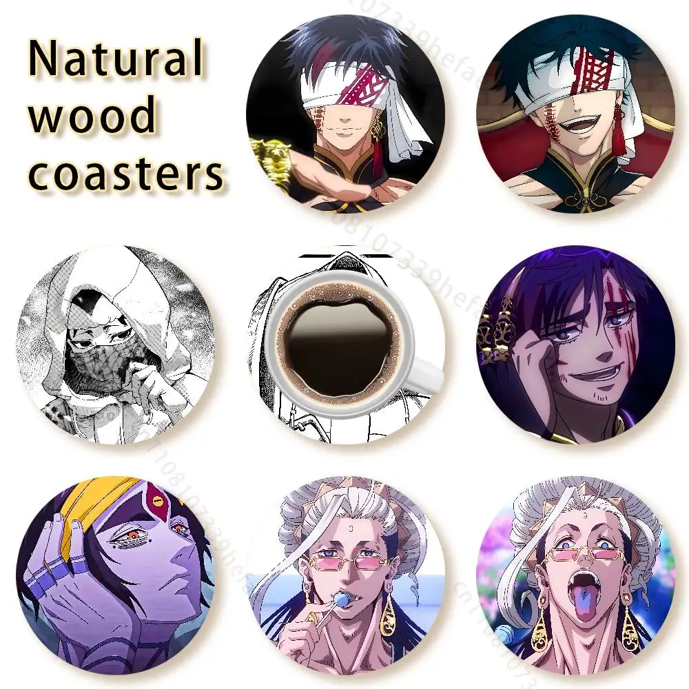 

R-Record of Ragnarok Style Vintage 4in Wooden Coasters Coffee Tea Cups Home Decor Christmas New Year Party Gift