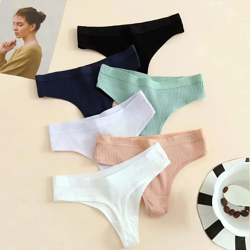 

Women Sexy Thong Women Tanga Low Waist Underwear Girls Brief Breath T-back Cotton Panties Female Solid Color Underpant Ladies