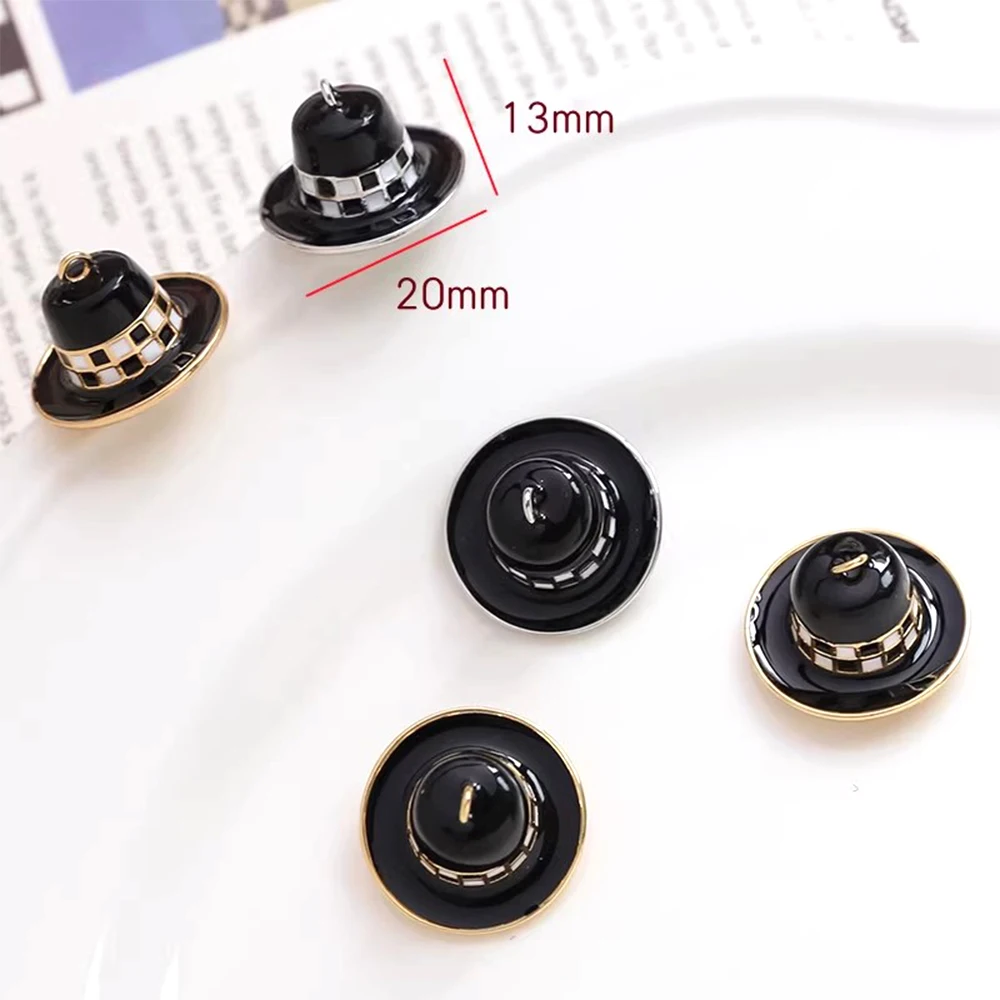 1 Piece 13*20mm Copper Plated Real Gold Gentleman's Hat Pendant DIY Fashion Jewelry Making Baroque Doll Pin Accessory Materials