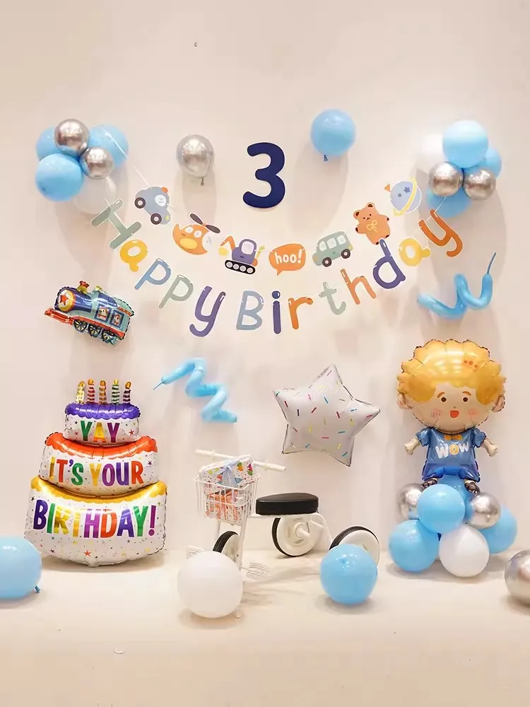 Children Birthday Balloons Baby Shower Party Globos Happy Birthday Decora First Anniversary Party Supplies