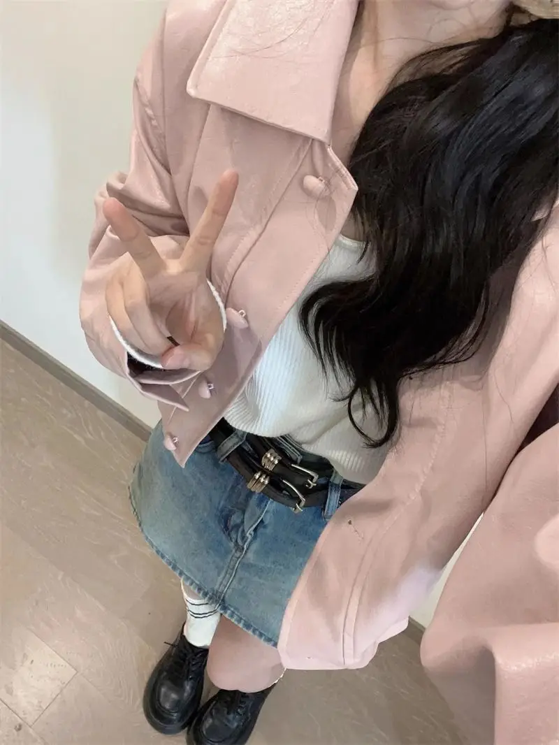 

Windbreaker Jackets For Woman Loose-Fit Contrast Straight Tie-Dyed Avocado Waist-Hugging Medium Irregular Lazy Spring/Autumn