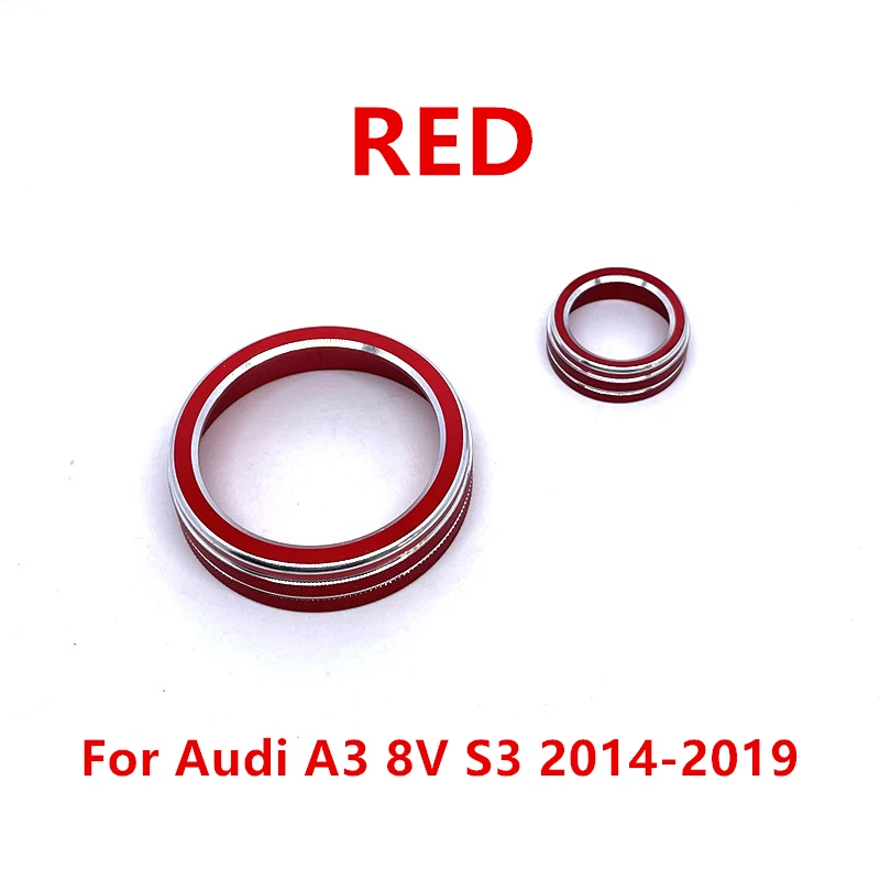 Auto Center Konsole Multimedia Knopf Schalter Rahmen Abdeckung Aufkleber Dekor Ring Trim Für Audi A3 8V S3 2014-2019 innen Zubehör – Detail 9