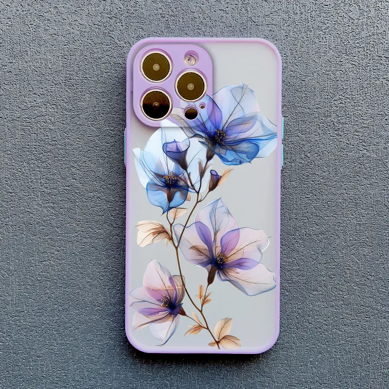 Tinte Waschen Malerei Blume Telefon Fall für iPhone 17 16 14 13 12 11 Pro Max X XS XR 16 15 14 Plus 12 13 Mini Stoßfest Zurück Abdeckung – Detail 4
