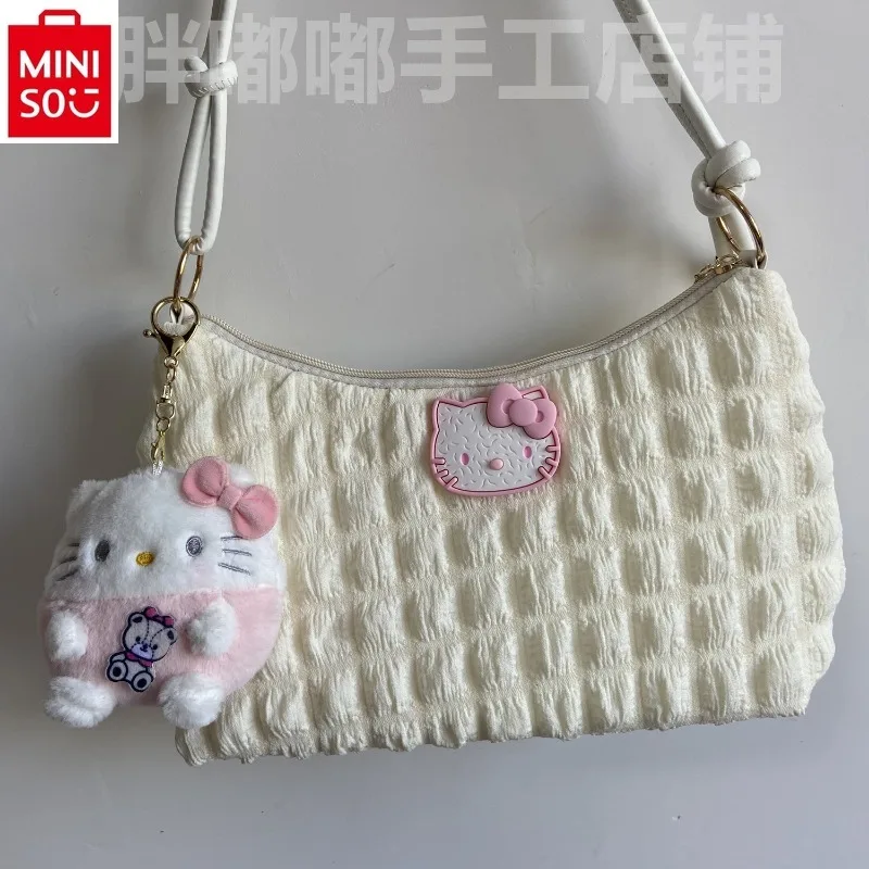 MINISO Sanrio Cartoon Hello Kitty Girl Shoulder Bag Simple, Sweet and Cute Student Handbag