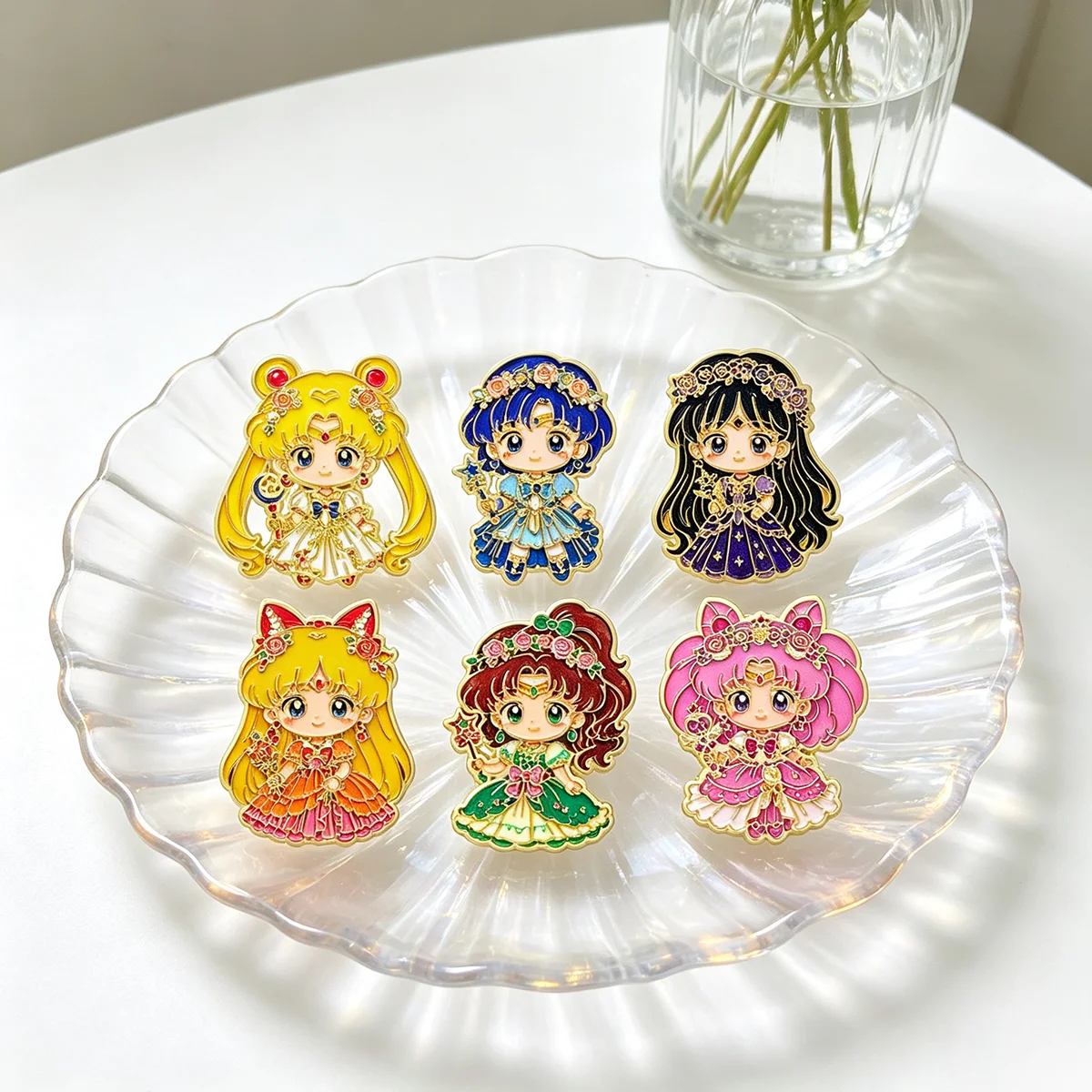 Cute Magical Girl Enamel Pins Anime Character Brooch Lapel Pin Badge on Clothing Accessory Fashion Jewelry Gift For Friend