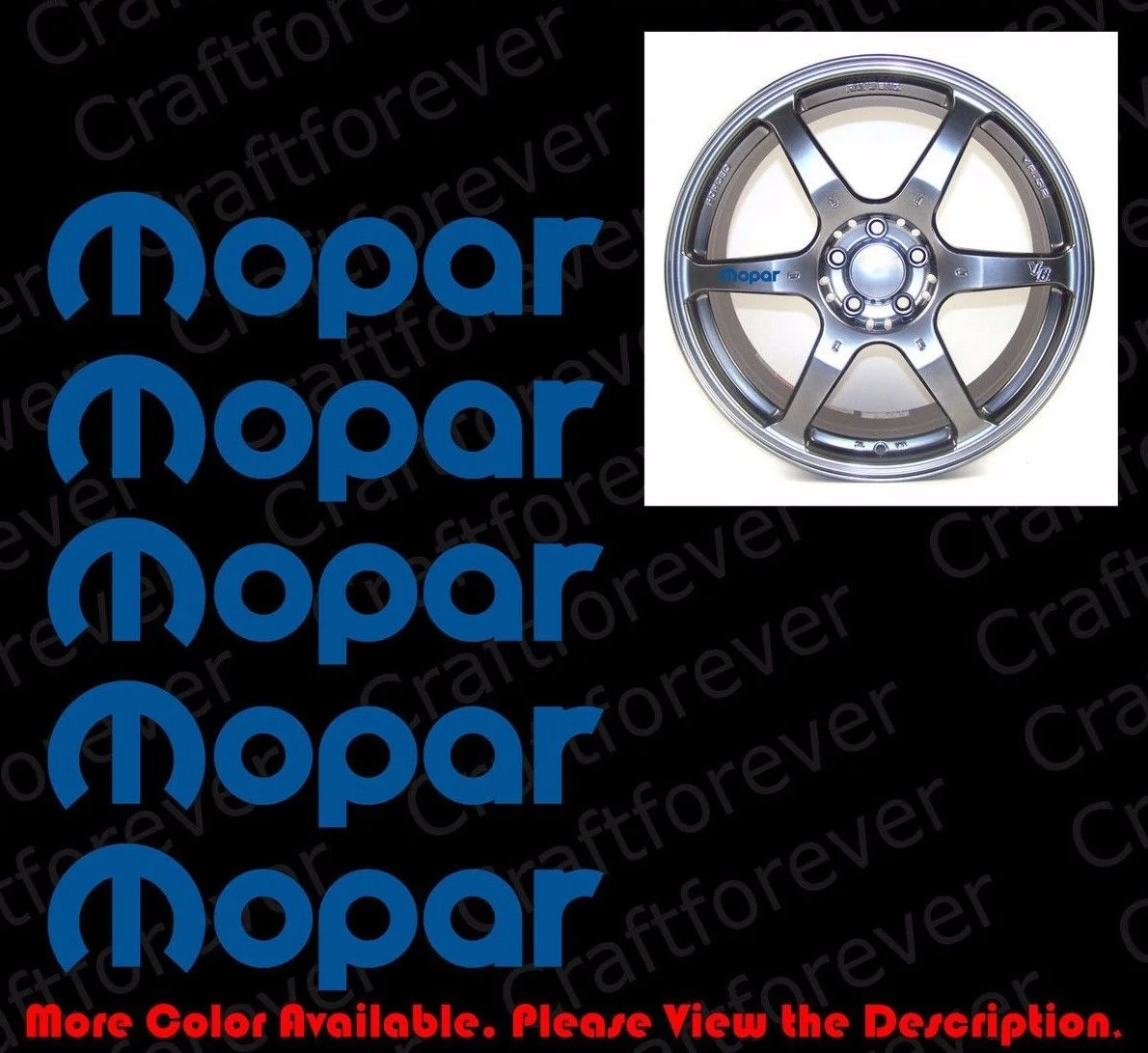 For (5Pcs) 5 pcs x MOPAR LOGO Wheel/Rim  Vinyl Graphic Car Window Decal DIE CUT RC015