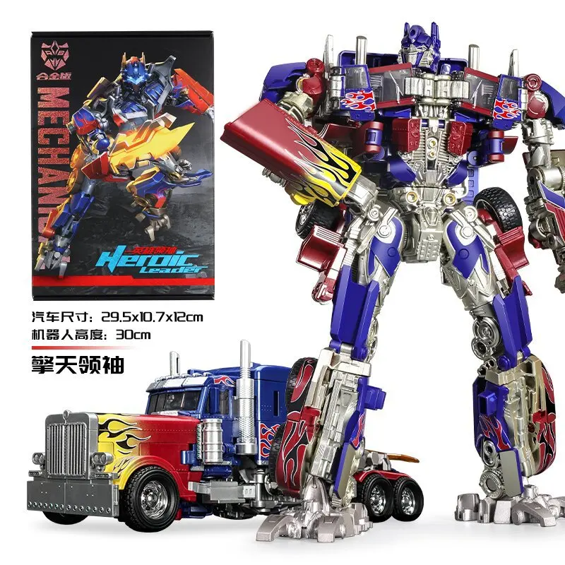 30CM Robot transformacyjny zabawki Optimus Prime Star dowódca aluminiowy samochód film Anime figurka dzieci deformacja dzieci chłopiec