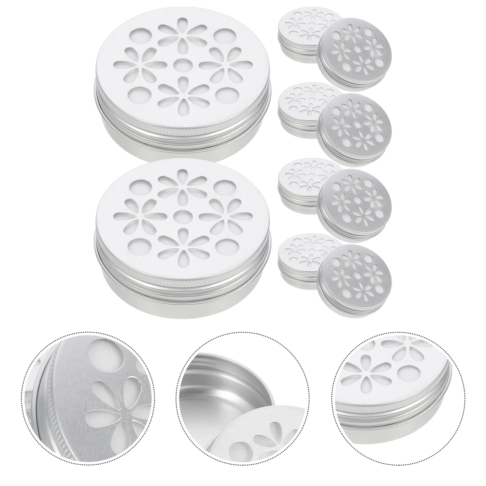 

10 Pcs Hollow Threaded Aluminum Box Tinplate Air Freshener Freshner Baking Soda Container Beer Toy Incense Jar Aromatherapy