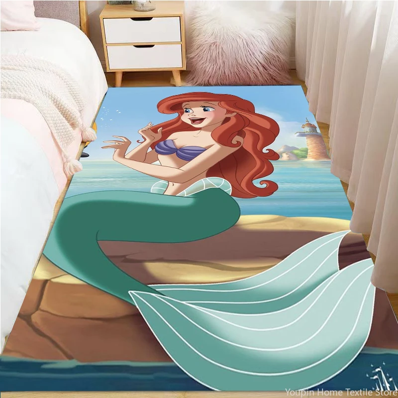 Disney Little Mermaid Kids Non-slip Large Area Rug 3D Carpet for Home Living Room the Bedroom Sofa Doormat Decor Gift MINISO Mat