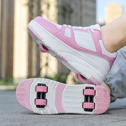 Chaussures de patins à roulettes à quatre roues pour enfants, baskets décontractées pour enfants, sports de plein air, rue cool, planche à roulettes, garçons, filles, nouvelle mode